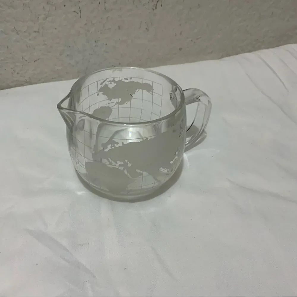 Vintage Nestle Nescafe Globe Glass Creamer Made in Japan Glassware A13